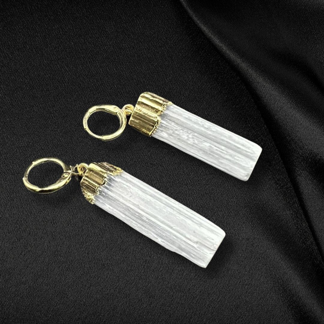 Amala Gold Selenite Earrings